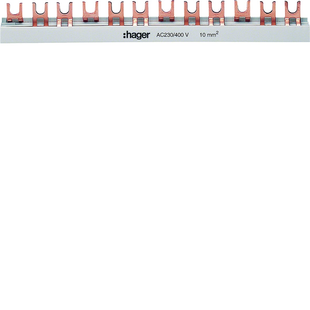 Virtakisko 3-napainen 63A haarukka poikkipinta 10mm² 57 moduulia