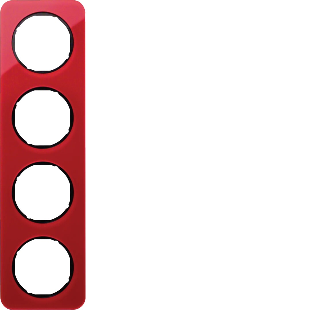 Peitelevy 4-osainen, R.1, akryyli punainen läpinäkyvä/musta kiiltävä