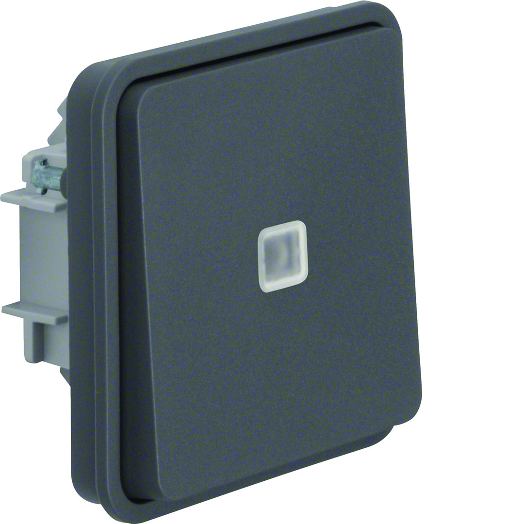 Vipupainikerunko (6) 10A/250VAC sin. LED 230VAC, W.1, harmaa