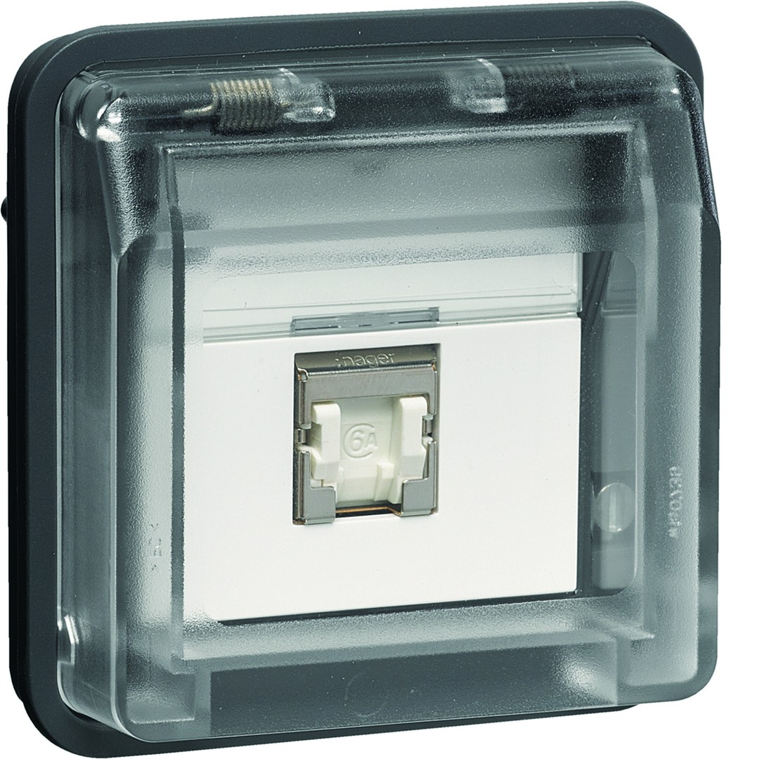 Datapistorasia 1xRJ45 Cat 6a suojattu, W.1, harmaa