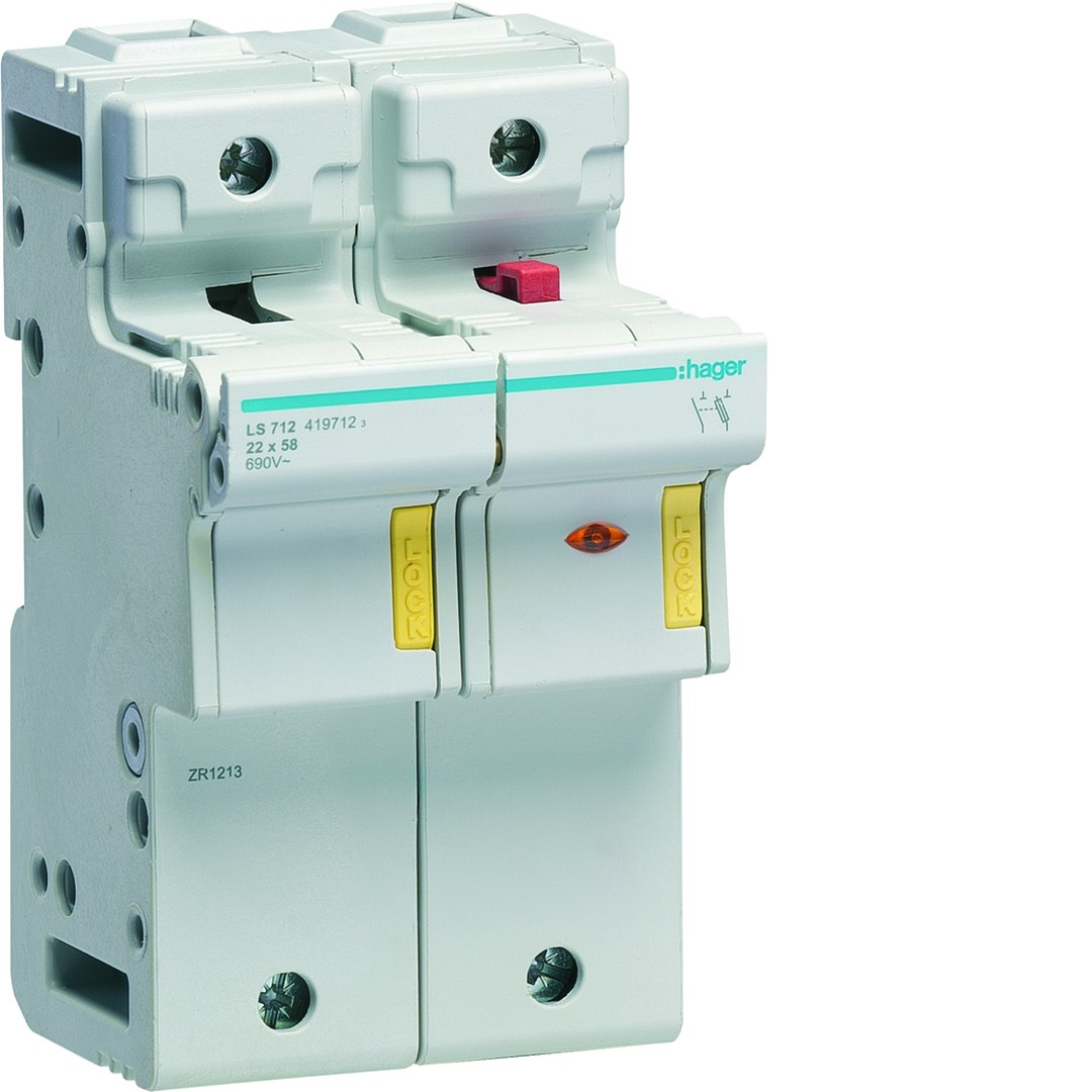 Putkisulakealusta 1L suojattu + N 125A 22×58 mm, 3 moduulia, 690VAC