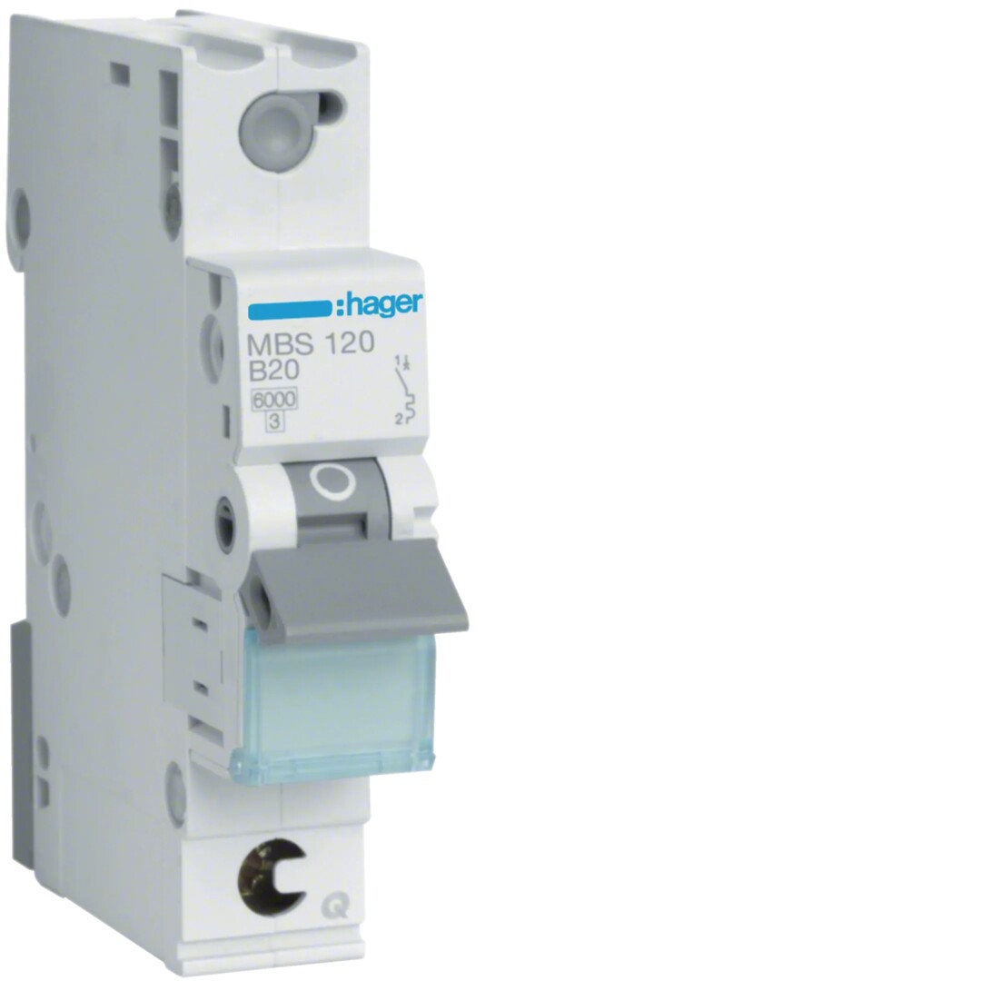 Johdonsuojakatkaisija 1-napainen 6kA B-käyrä 20A QuickConnect 1 moduulia