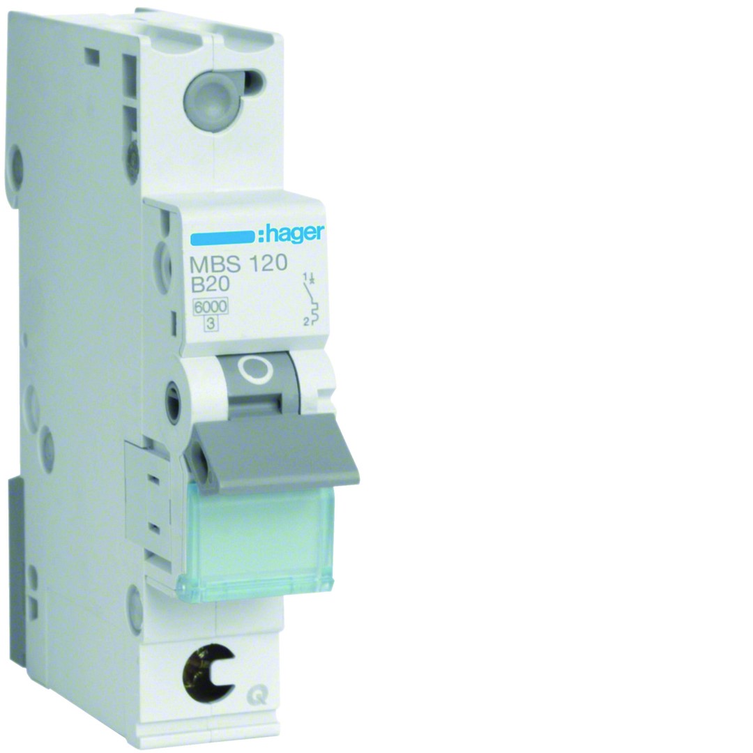 Johdonsuojakatkaisija 1-napainen 6kA B-käyrä 20A QuickConnect 1 moduulia
