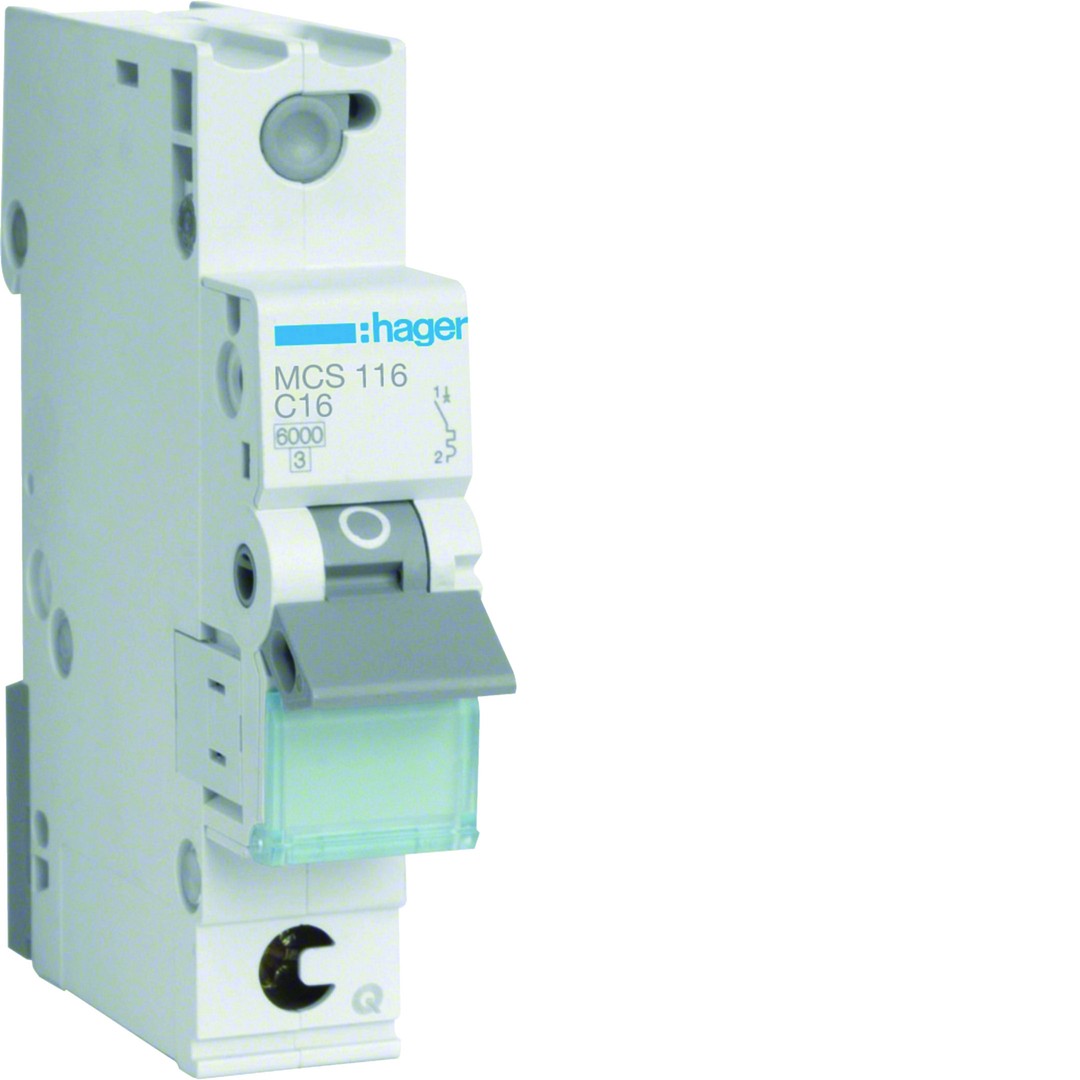 Johdonsuojakatkaisija 1-napainen 6kA C-käyrä 16A QuickConnect 1 moduulia