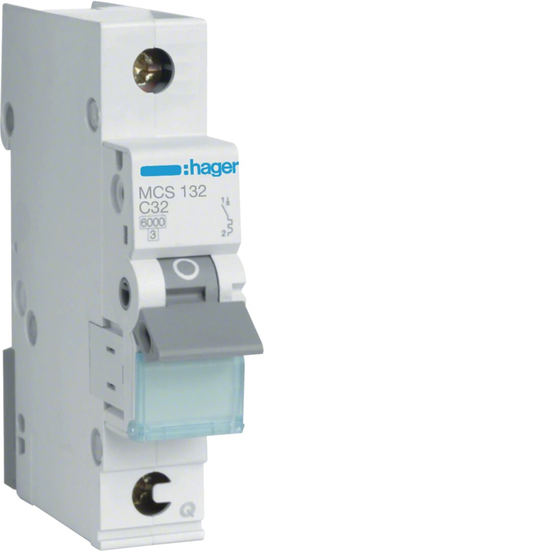 Johdonsuojakatkaisija 1-napainen 6kA C-käyrä 32A QuickConnect 1 moduulia