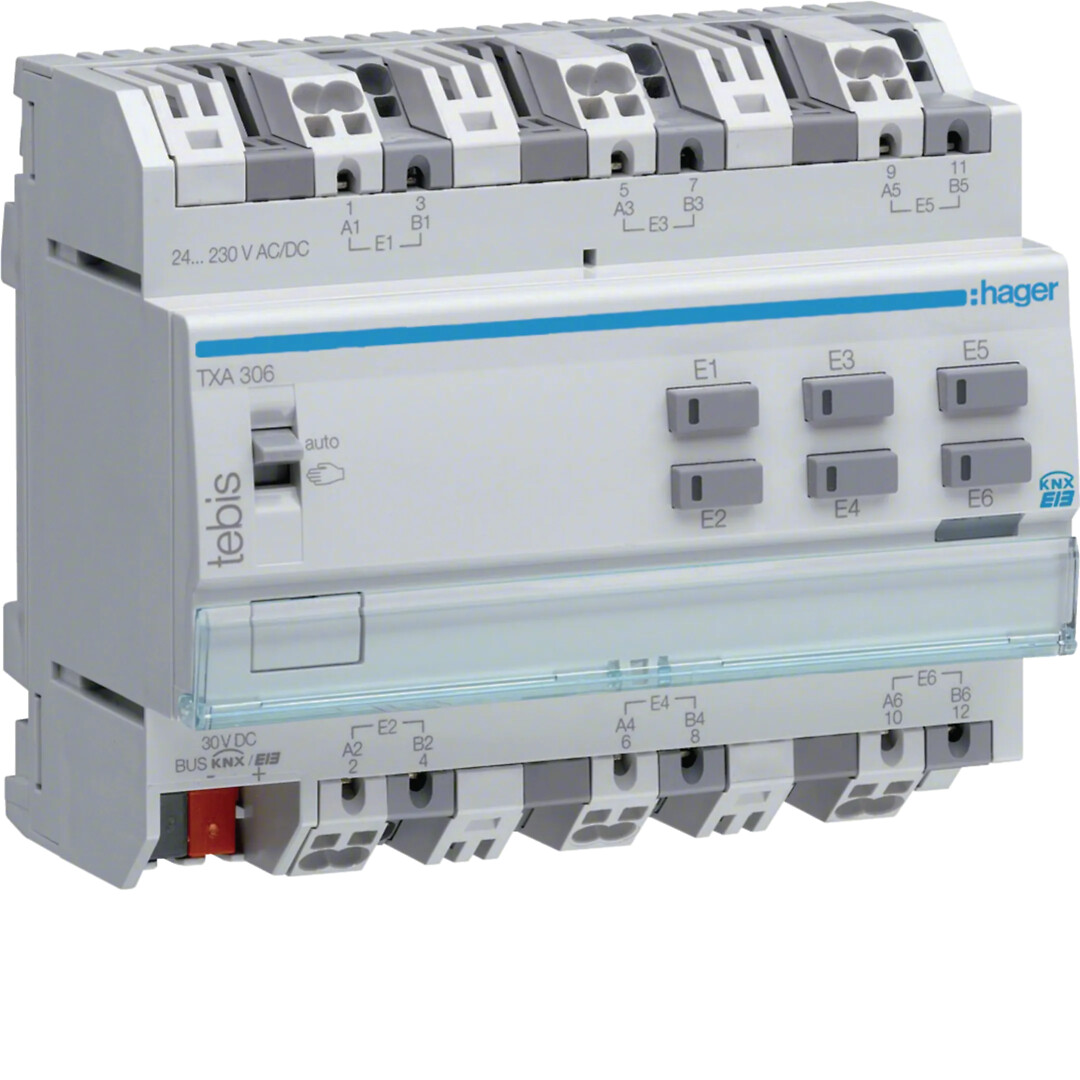 Binääritulo 10-kanavainen 230V 6M DIN, KNX