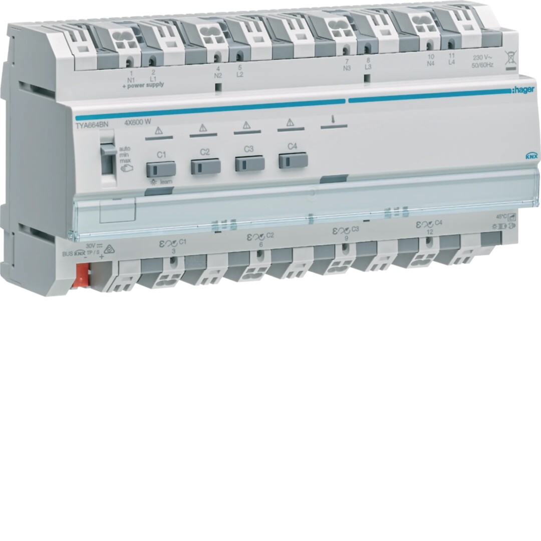 Yleisvalonsäädin 4-kanavainen KNX, 4x600W, ESL/LED