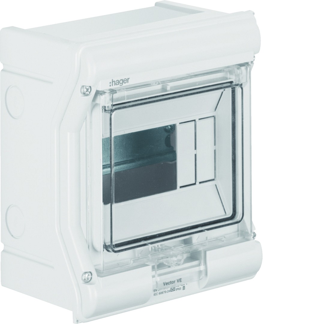 Moduulikotelo pinta-asennus Vector 1×4/6 moduulia PC-UV IP54, umpilaipoin