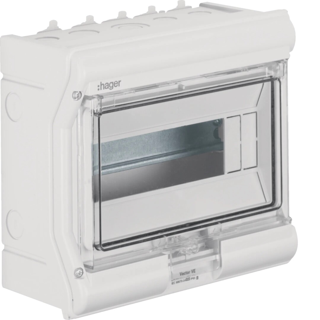 Moduulikotelo pinta-asennus Vector 1×10 moduulia PC-UV IP54, metr. läpil.aih.