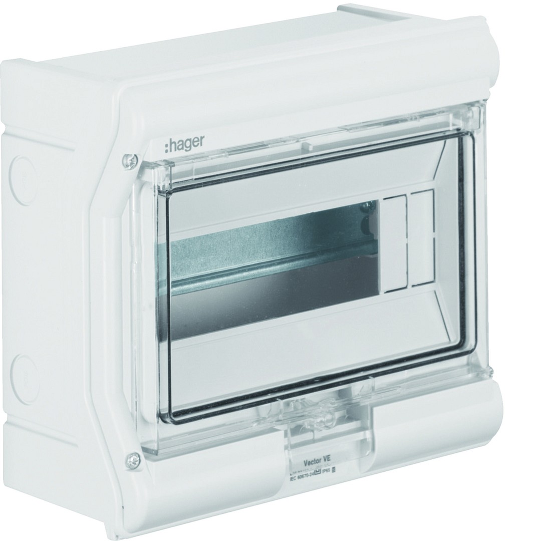 Moduulikotelo pinta-asennus Vector 1×10 moduulia PC-UV IP54, umpilaipoin