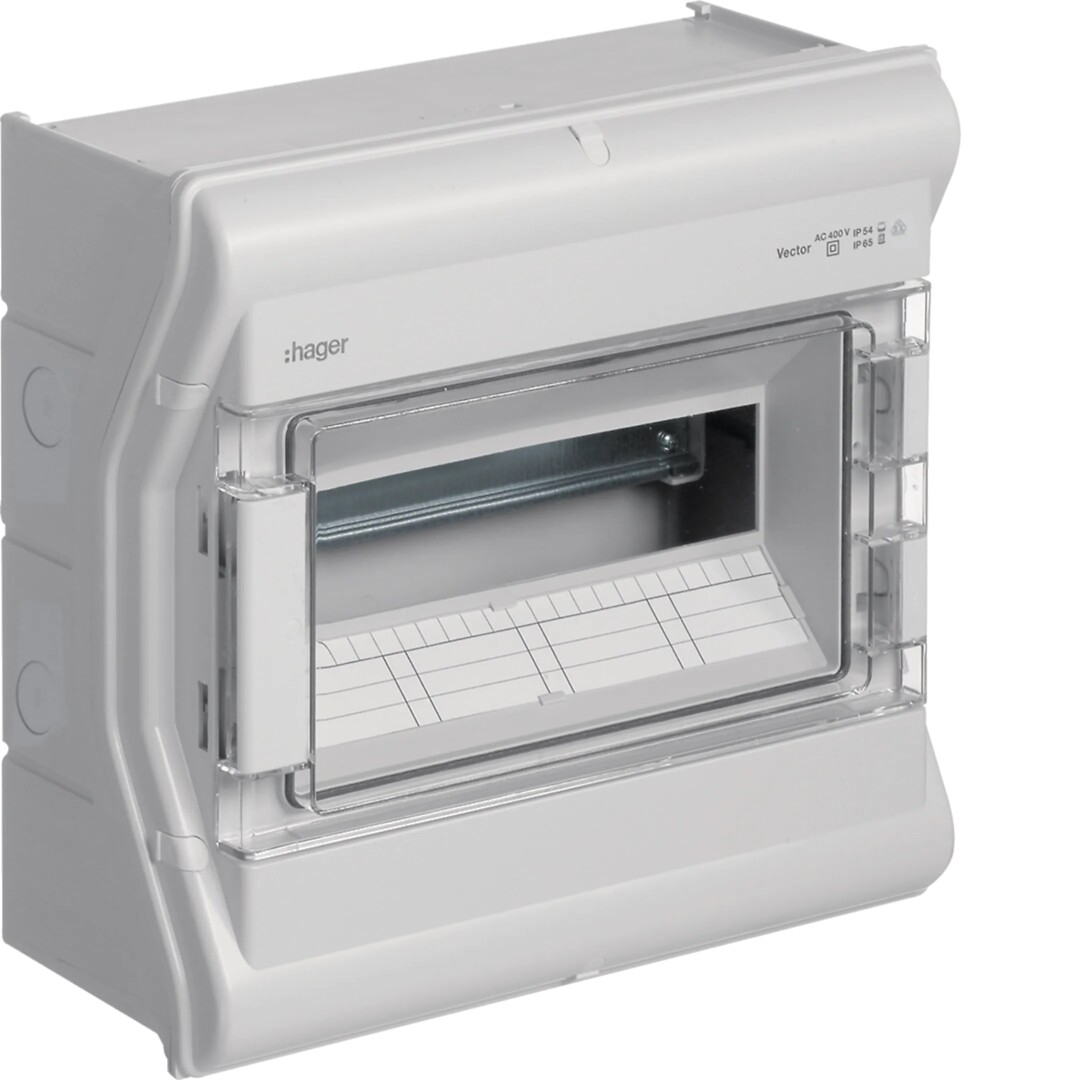 Moduulikotelo pinta-asennus Vector 1×12 moduulia PC-UV IP54, metr. läpil.aih.