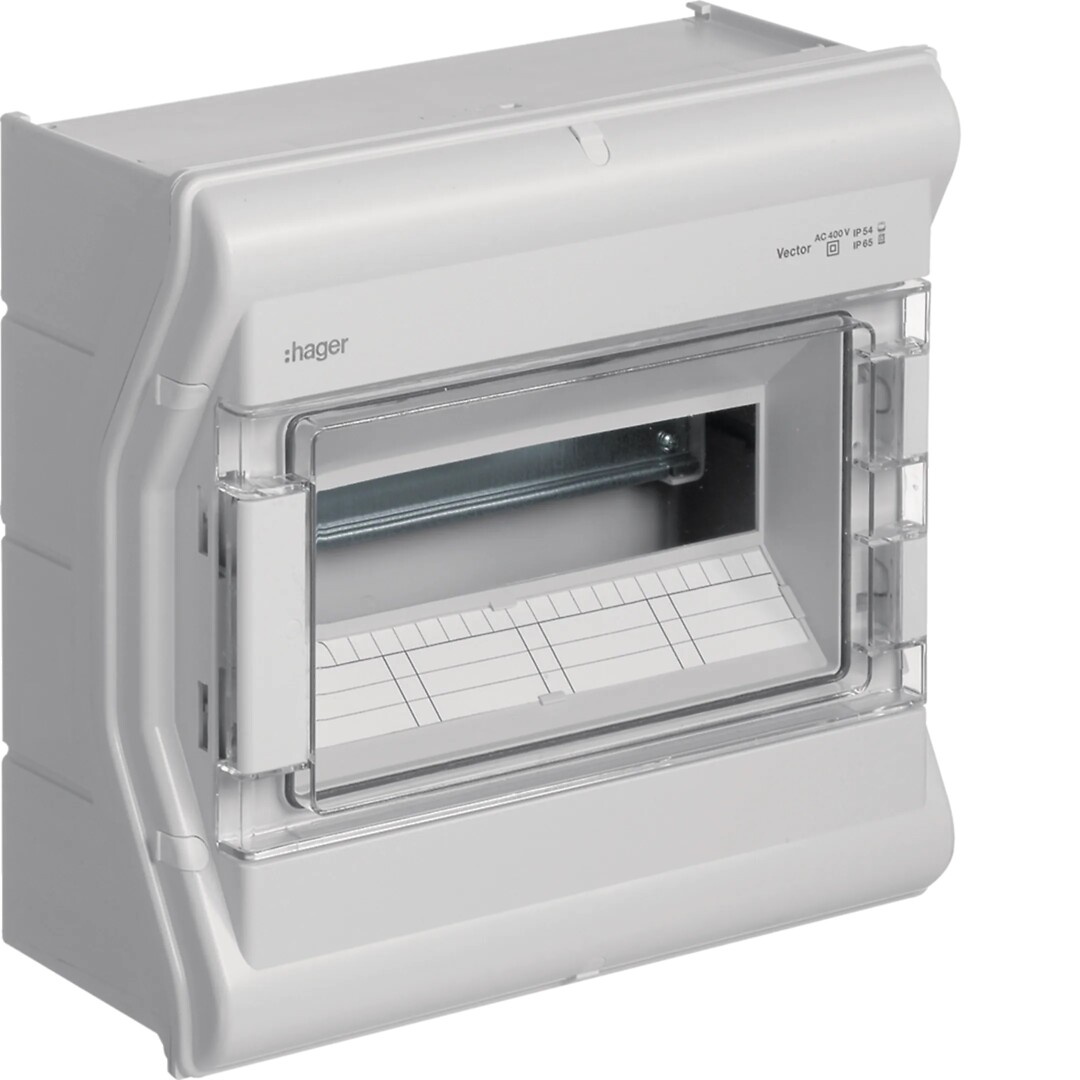 Moduulikotelo pinta-asennus Vector 1×12 moduulia PC-UV IP54, umpilaipoin