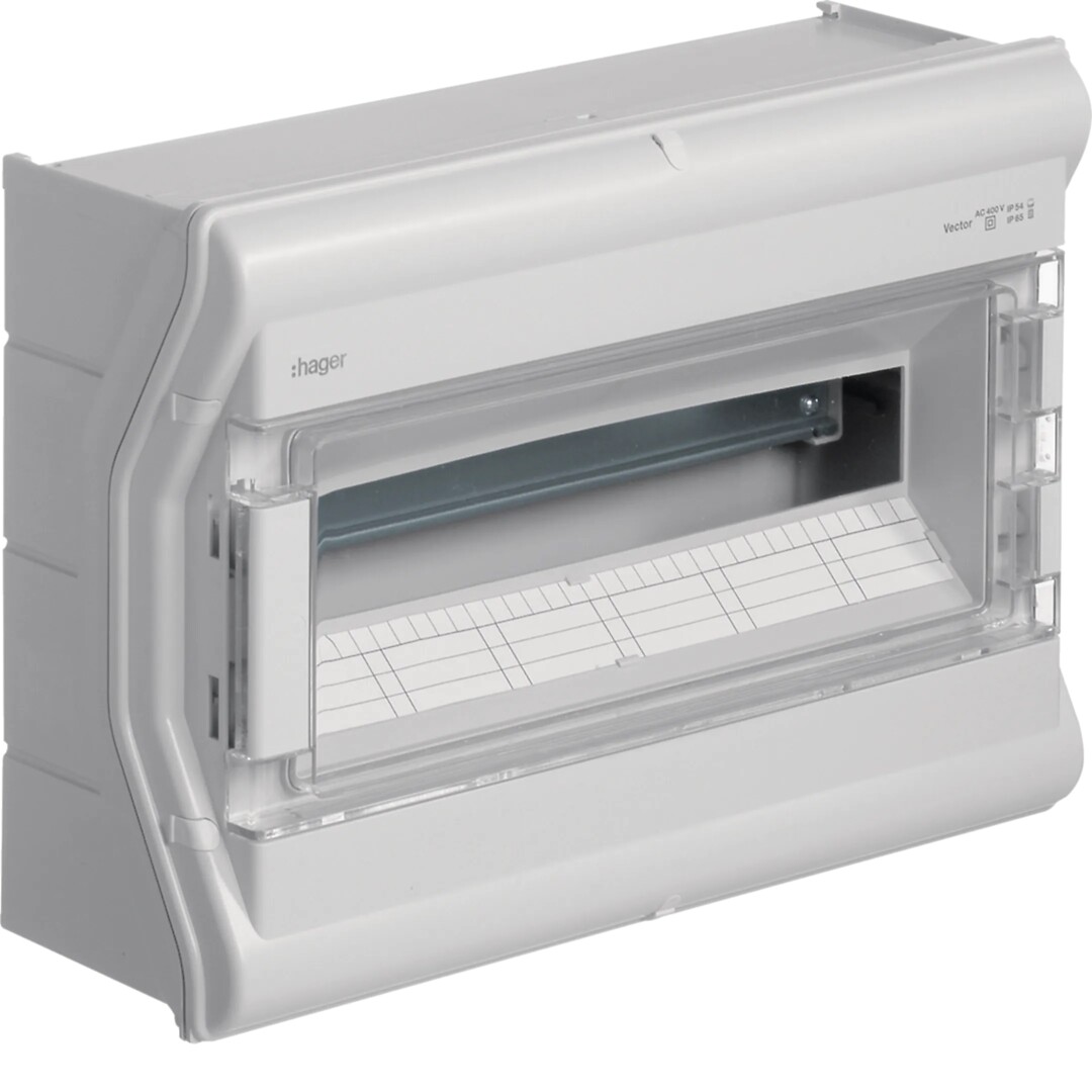Moduulikotelo pinta-asennus Vector 1×18 moduulia PC-UV IP54, umpilaipoin