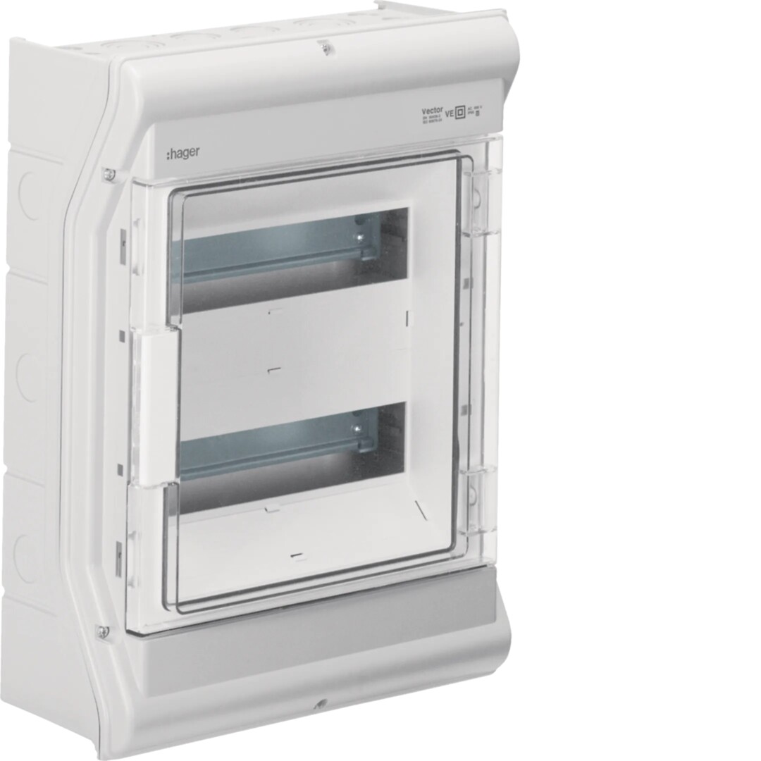 Moduulikotelo pinta-asennus Vector 2×12 moduulia PC-UV IP54, metr. läpil.aih.
