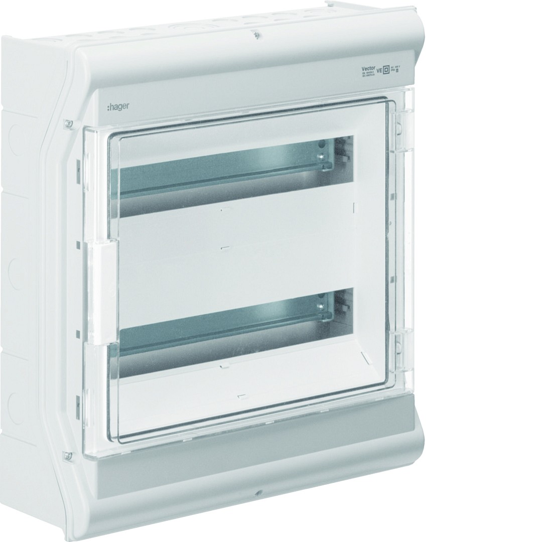 Moduulikotelo pinta-asennus Vector 2×18 moduulia PC-UV IP54, metr. läpil.aih.