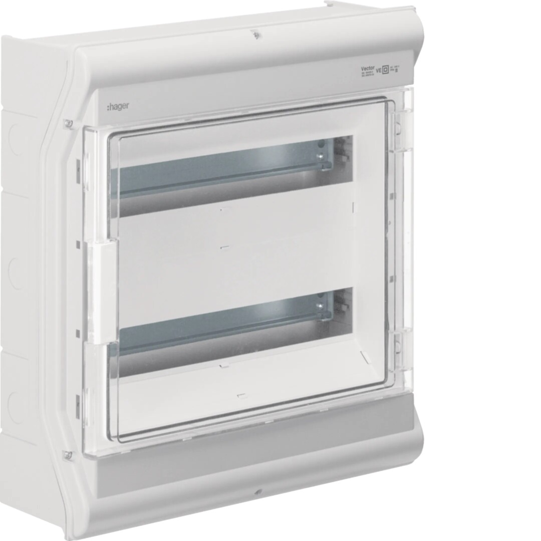 Moduulikotelo pinta-asennus Vector 2×18 moduulia PC-UV IP54, umpilaipoin