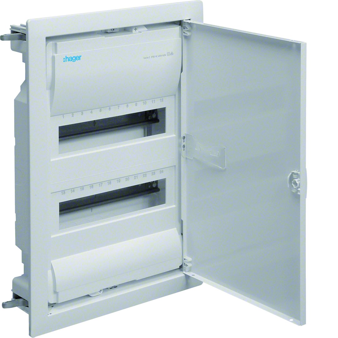 Moduulikotelo uppo, volta, 2×12 moduulia, IP30, metallisella ovikehyksellä