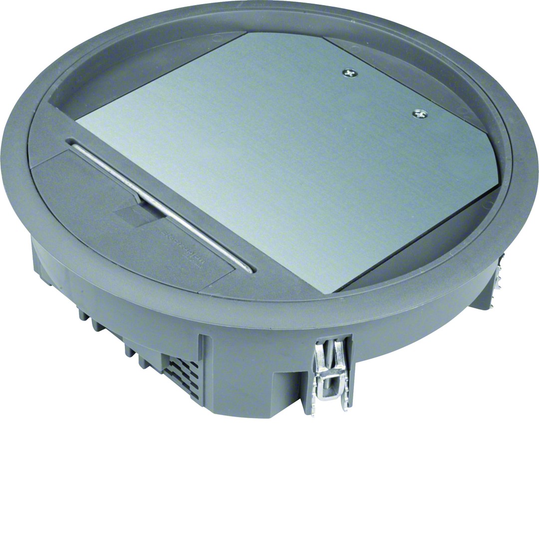 Lattiarasiakansi R06 pyöreä 215mm pinnoitesyvennys 12mm polyamidi raudanharmaa