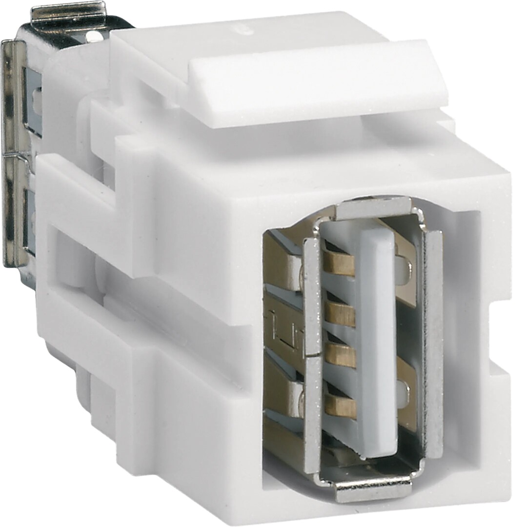 USB-jatkoliitin versio 2.0, suora 180° Keystone-mitoituksella liitinsovitteisiin